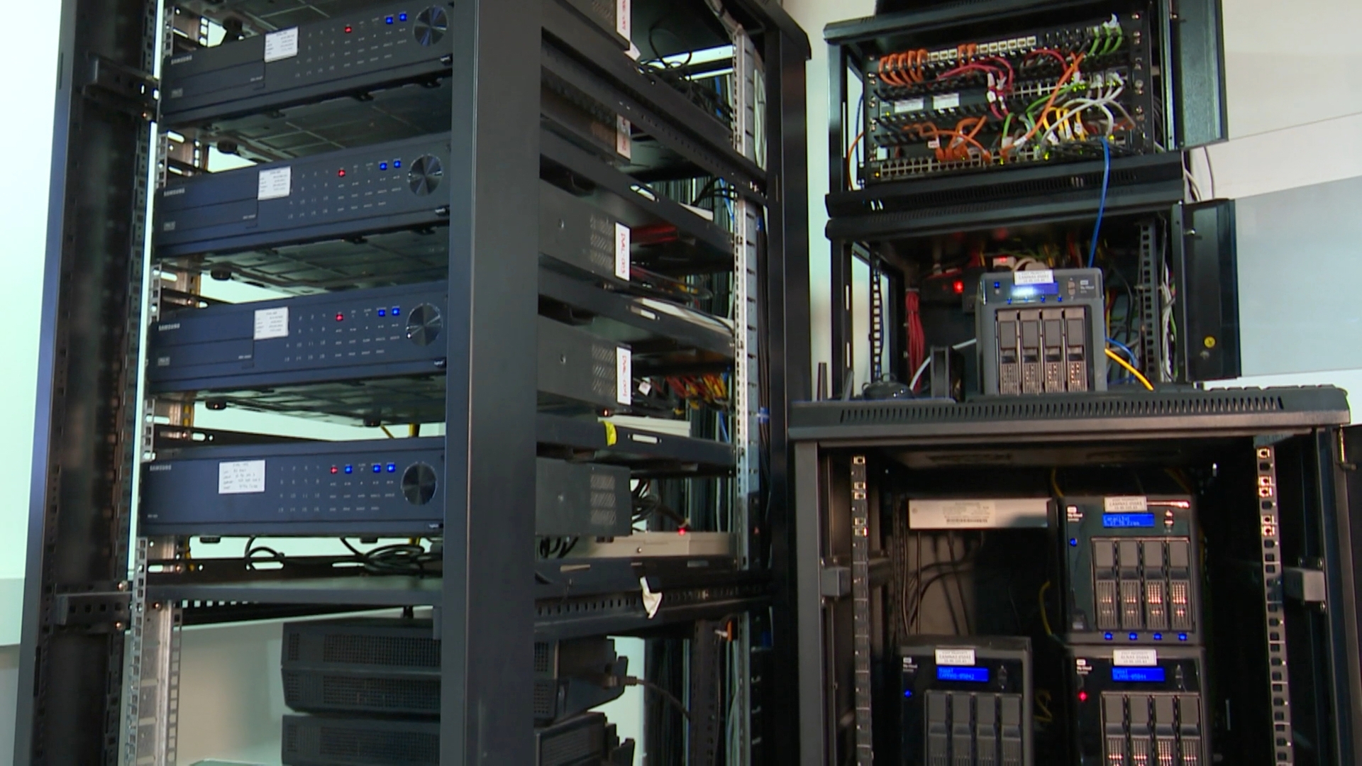 racks of computer servers and other computer equipment